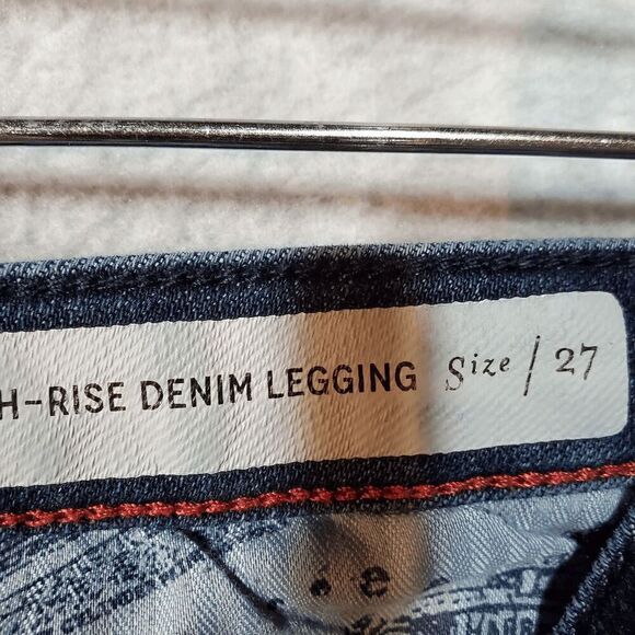 Anthropologie Leggings Womens 27 Blue Denim Straight Leg High Rise Jean - Picture 2 of 11